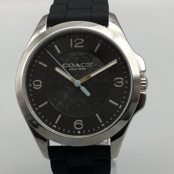 Coach Libby Watch Women 36mm Silver Tone Black Silicone Band 30M main image 13